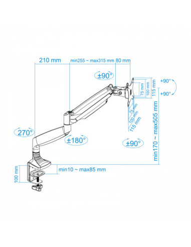 TOOQ SOPORTE PANTALLA. MESA. 100x100....