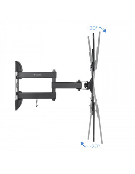 TOOQ SOPORTE PANTALLA. PARED. 400x400. GIRATORIO+INCLINABLE. 23"-55". MAX.30KG. NEGRO (LP6055TN-B)