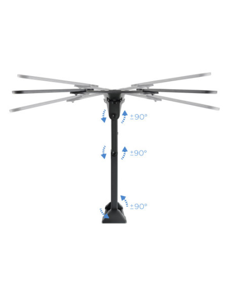 TOOQ SOPORTE PANTALLA. PARED. 400x400. GIRATORIO+INCLINABLE. 23"-55". MAX.30KG. NEGRO (LP6055TN-B)