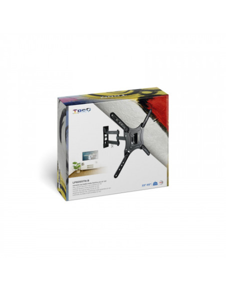 TOOQ SOPORTE PANTALLA. PARED. 400x400. GIRATORIO+INCLINABLE. 23"-55". MAX.30KG. NEGRO (LP6055TN-B)