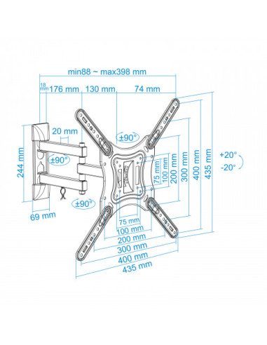 TOOQ SOPORTE PANTALLA. PARED. 400x400....