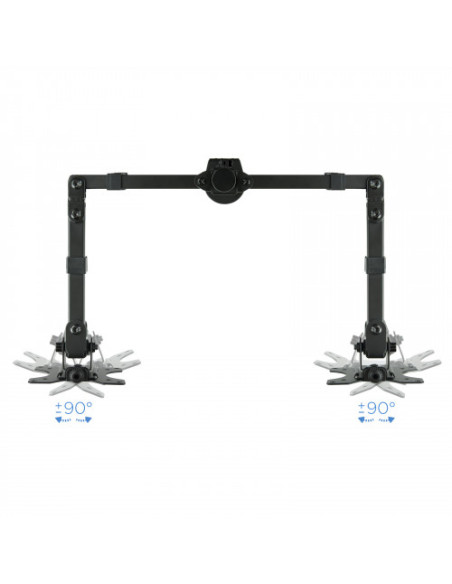 TOOQ SOPORTE 2 PANTALLAS. MESA. 100x100. GIRATORIO+INCLINABLE. 13-32". MAX.8KG. NEGRO (DB1232TN-B)
