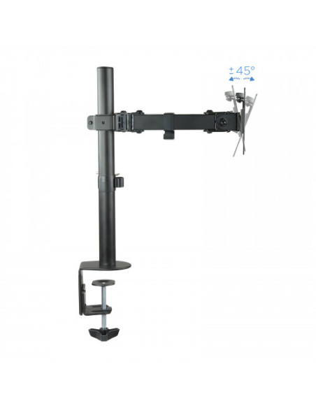 TOOQ SOPORTE 2 PANTALLAS. MESA. 100x100. GIRATORIO+INCLINABLE. 13-32". MAX.8KG. NEGRO (DB1232TN-B)