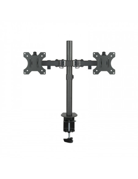 TOOQ SOPORTE 2 PANTALLAS. MESA. 100x100. GIRATORIO+INCLINABLE. 13-32". MAX.8KG. NEGRO (DB1232TN-B)