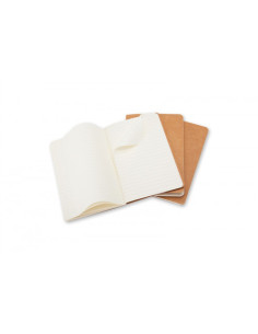 SET DE 3 LIBRETAS CAHIER MARRÓN KRAFT P (9X14CM) RAYAS MOLESKINE QP411 2