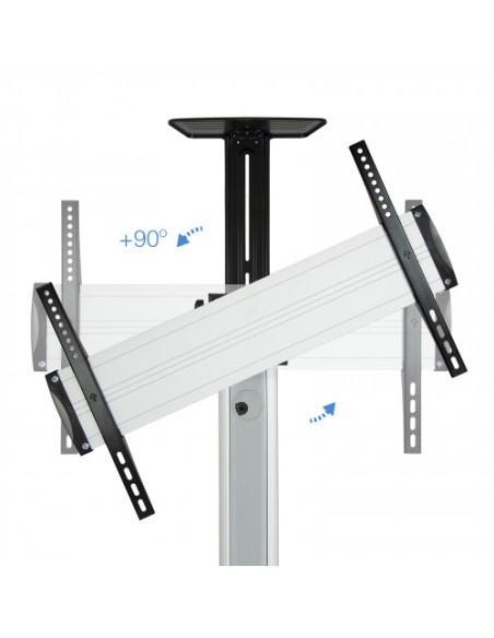 TOOQ SOPORTE PANTALLA. SUELO CON RUEDAS. 600x400. ROTACION 90º. 37-70". MAX.50KG. NEGRO (FS1870M-B)