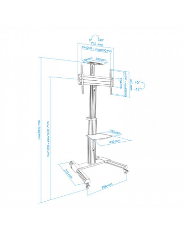 TOOQ SOPORTE PANTALLA. SUELO CON RUEDAS....