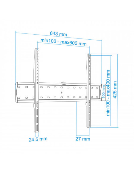 TOOQ SOPORTE PANTALLA. PARED. 600x400. 37-70". MAX.40KG. NEGRO (LP4170F-B)