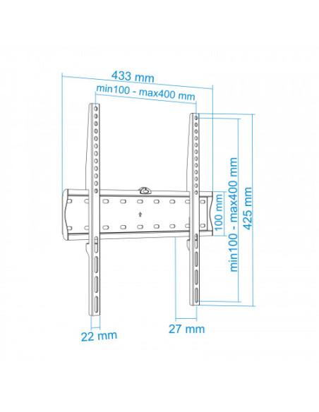 TOOQ SOPORTE PANTALLA. PARED. 400x400. 32-55". MAX.40KG.NEGRO (LP4155F-B)