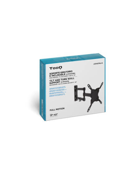 TOOQ SOPORTE PANTALLA. PARED. 200x200. GIRATORIO+INCLINABLE. 13-42". MAX.20KG. NEGRO (LP2142TNL-B)