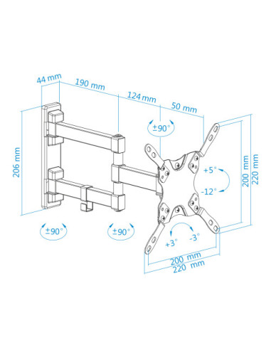 TOOQ SOPORTE PANTALLA. PARED. 200x200....