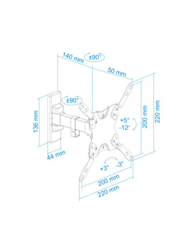 TOOQ SOPORTE PANTALLA. PARED. 200x200....