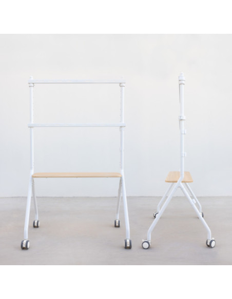 TOOQ SOPORTE DE SUELO CON RUEDAS PARA PANTALLA 49"-80"BLANCO Y HAYAA