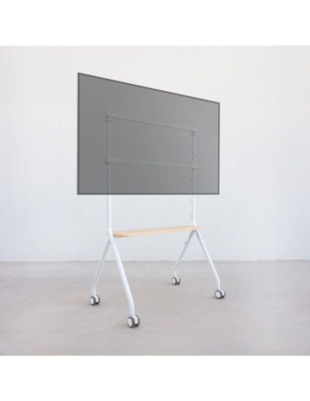 TOOQ SOPORTE DE SUELO CON RUEDAS PARA PANTALLA 49"-80"BLANCO Y HAYAA