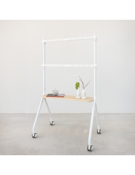TOOQ SOPORTE DE SUELO CON RUEDAS PARA PANTALLA 49"-80"BLANCO Y HAYAA