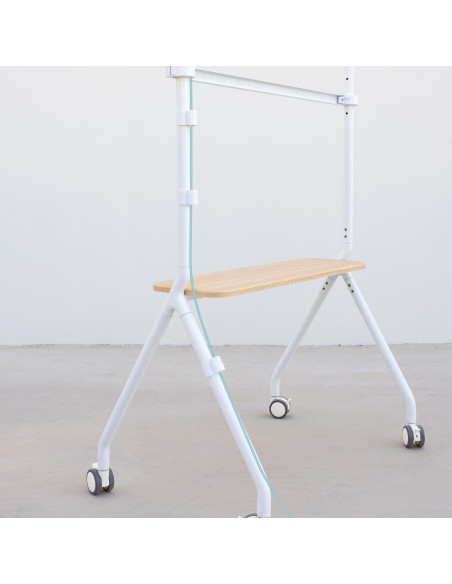 TOOQ SOPORTE DE SUELO CON RUEDAS PARA PANTALLA 49"-80"BLANCO Y HAYAA