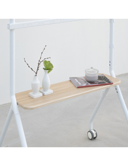 TOOQ SOPORTE DE SUELO CON RUEDAS PARA PANTALLA 49"-80"BLANCO Y HAYAA