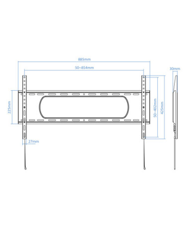 TOOQ SOPORTE PARED LP1090F-B, PANTALLAS 43-90"...