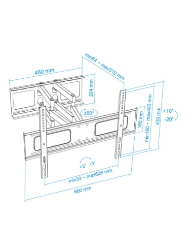 TOOQ SOPORTE PANTALLA. PARED. 600x400....