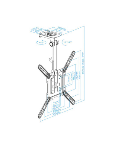TOOQ SOPORTE TECHO PANT. 23-55 GIRA/INCLI/EXTEN...