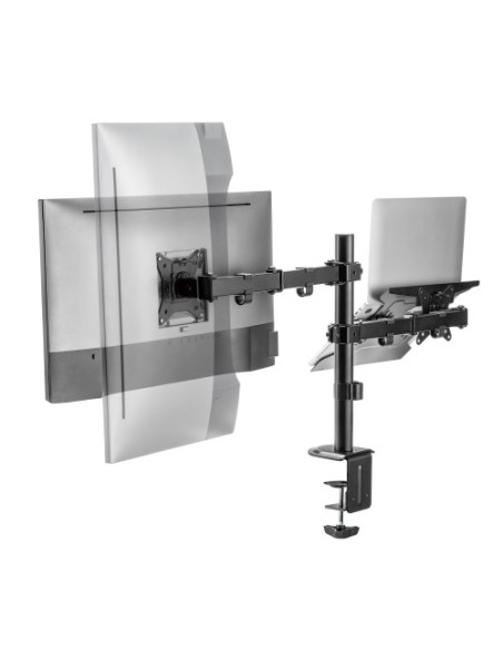 EWENT SOPORTE DE MONITOR HASTA 34” CARGA MÁXIMA 9KG. CON SOPORTE PARA PORTÁTIL