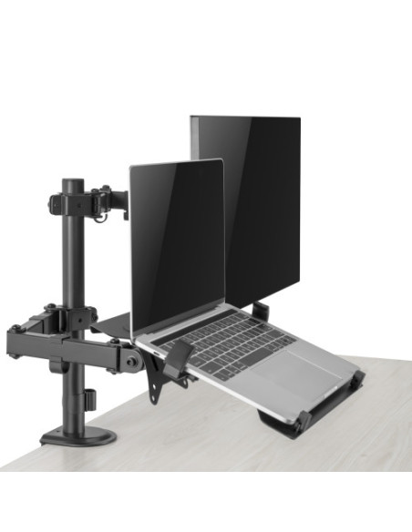 EWENT SOPORTE DE MONITOR HASTA 34” CARGA MÁXIMA 9KG. CON SOPORTE PARA PORTÁTIL