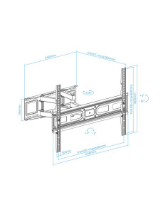 TOOQ SOPORTE PARED PANTALLAS 37-80" GIRA/INCLI NEGRO 2
