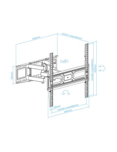 TOOQ SOPORTE PARED PANTALLAS 32-70" GIRA/INCLI NEGRO 2