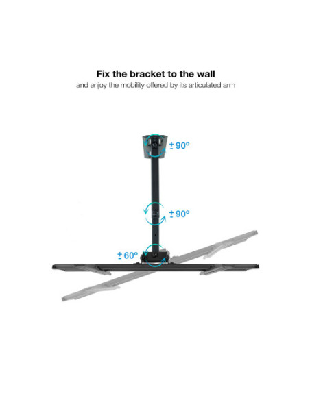 TOOQ SOPORTE PARED PANTALLAS 32-55" GIRA/INCLI NEGRO