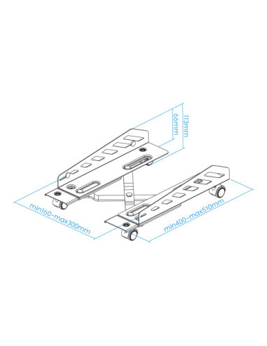 TOOQ SOPORTE METALICO PARA CPU DE SUELO CON RUEDAS