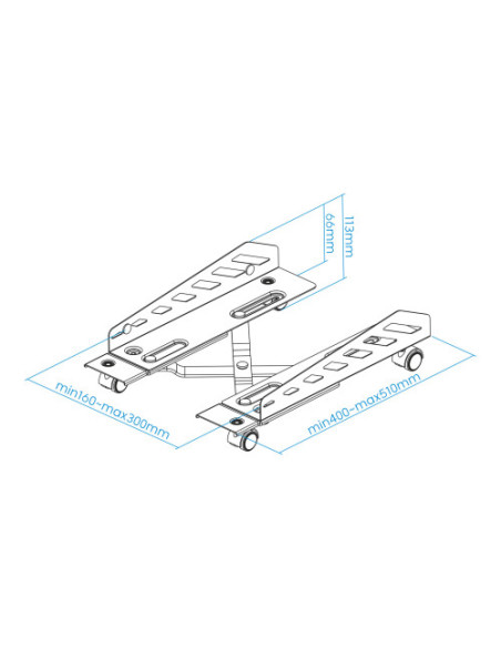 TOOQ SOPORTE METALICO PARA CPU DE SUELO CON RUEDAS