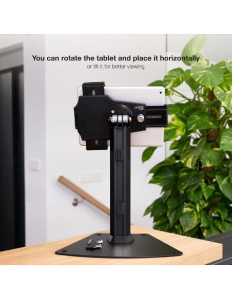 TOOQ SOPORTE DE MESA PROFESIONAL PARA TABLET CON ANTIRROBO  , NEGRO