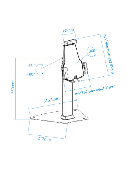 TOOQ SOPORTE DE MESA PROFESIONAL PARA TABLET CON ANTIRROBO  , NEGRO