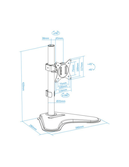 TOOQ SOPORTE DE PARED PARA PANTALLAS 17"-32"