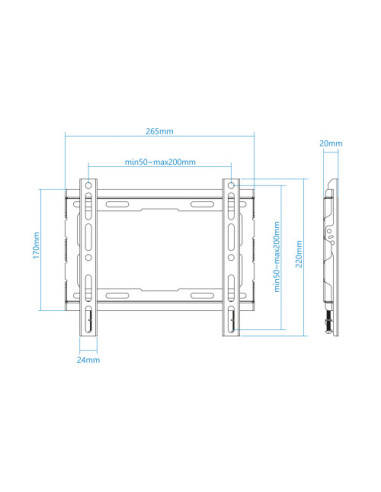 TOOQ SOPORTE DE PARED PARA PANTALLA 23"-43"