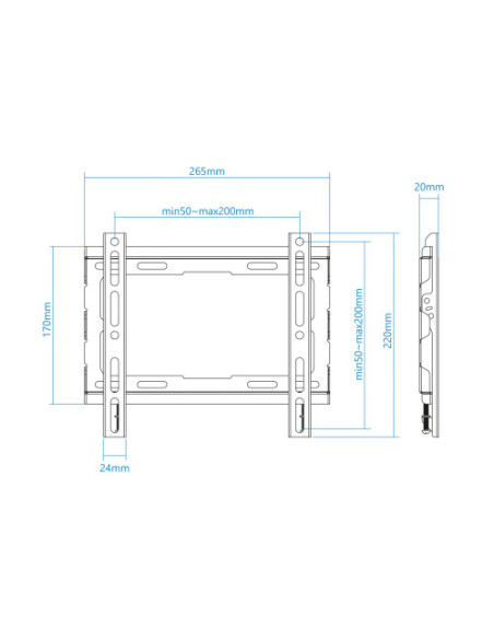 TOOQ SOPORTE DE PARED PARA PANTALLA 23"-43"
