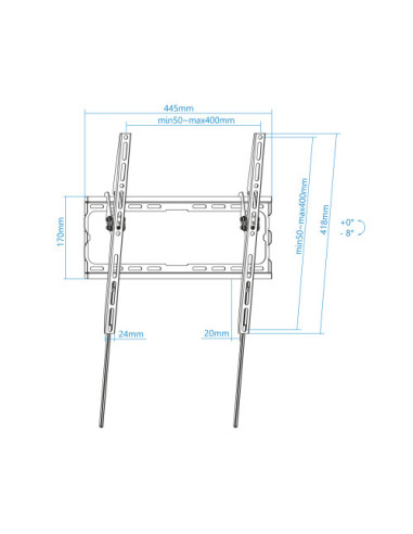 (RR) TOOQ SOPORTE DE PARED PARA PANTALLA 32"-70"