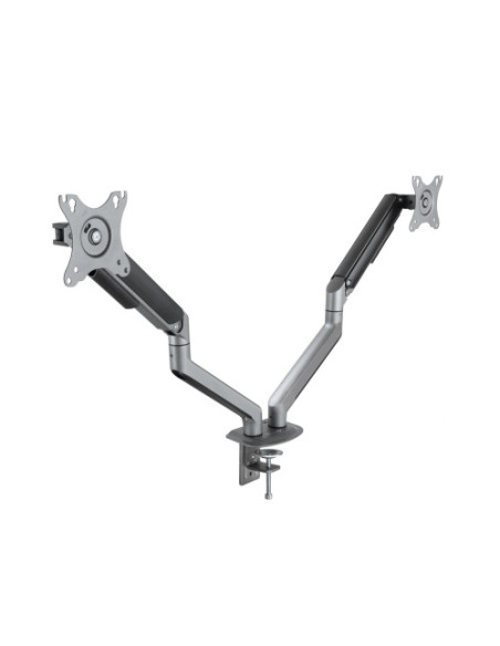 TOOQ SOPORTE DE MESA PARA DOS PANTALLAS 17"-32"  COLOR GRIS/NEGRO