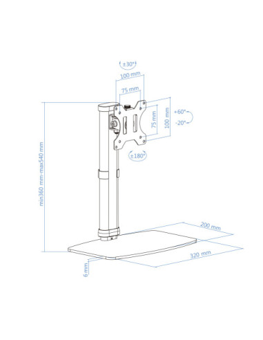 TOOQ SOPORTE DE MESA PARA PANTALLAS 17"-27"...