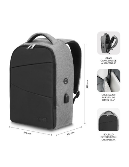 MOCHILA ANTIRROBO SECURE V2 AP ANTITHEFT BACKPACK 16" BLACK