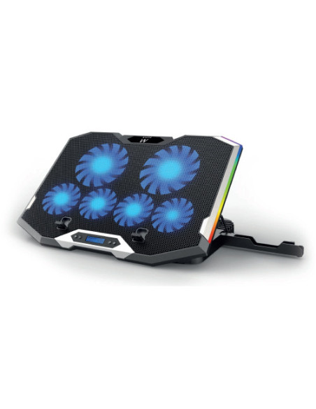 EWENT BASE DE NOTEBOOK CON 6 VENTILADORES REGULABLES Y RGB