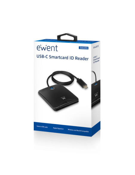 EWENT LECTOR DE DNI ELECTRONICO Y TARJETAS INTELIGENTES USB-C