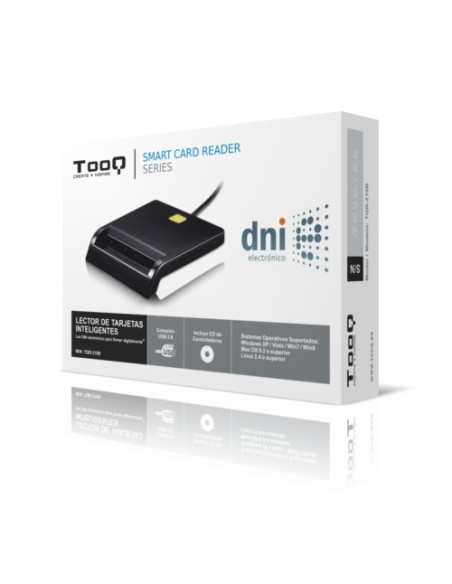 TOOQ CARD READER EXTERNO (TQR-210B) ALL IN ONE DNI ELECTRONICO USB 2.0 NEGRO