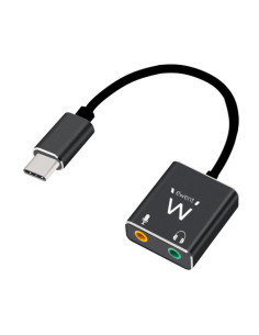 EWENT TARJETA DE SONIDO USB TIPO C CON 2 JACK DE 3