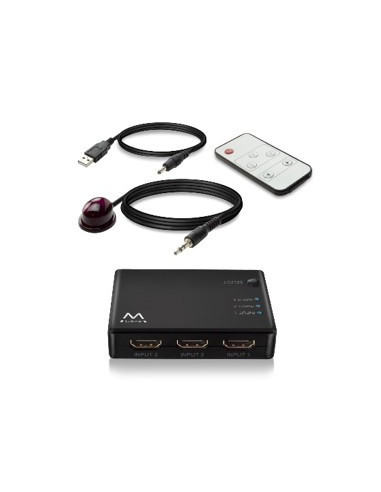 EWENT CONMUTADOR HDMI 4K 3x1 CON MANDO A DISTANCIA