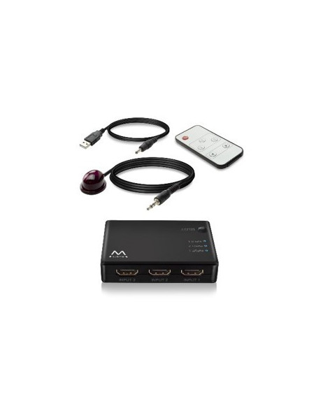 EWENT CONMUTADOR HDMI 4K 3x1 CON MANDO A DISTANCIA