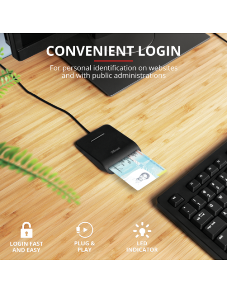 TRUST PRIMO LECTOR DNI. USB. NEGRO (23890)