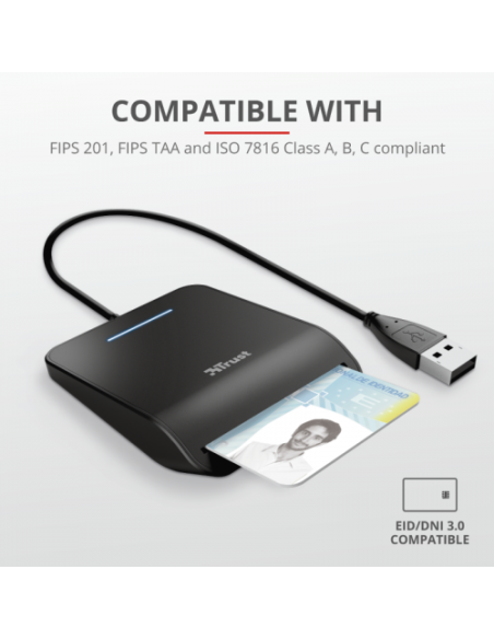 TRUST PRIMO LECTOR DNI. USB. NEGRO (23890)