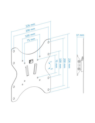 TOOQ SOPORTE DE PARED PARA PANTALLAS 23"- 42"...