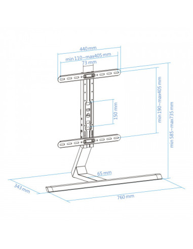 TOOQ SOPORTE DE MESA ALUMINIO DB3265F-B PARA...